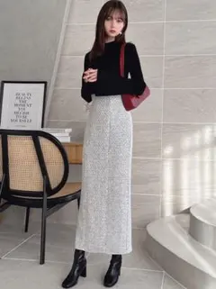 GRL ラメスパンコールツイードタイトスカート[dk1299]