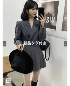 【タグ付新品】ショート丈ジャケット×プリーツミニスカートセットアップ[gm809