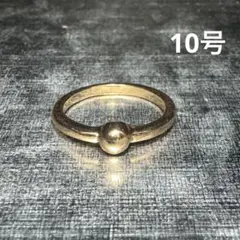 ヴィンテージ ファッションリング ゴールド 10号 ミニマルデザイン 重ね付け
