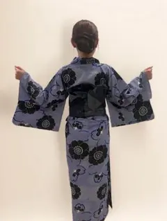 【美品】浴衣セット レディース 5点（浴衣・帯・帯板・腰ひも・かご巾着）