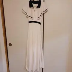 美品　未使用　GRL 襟付きホワイトロングワンピース L