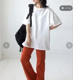antiqua 綿100%ベーシックTシャツ　ホワイトのサムネイル