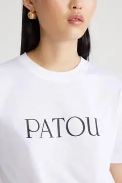 PATOU サステナブルアルパカ混紡 ブルー 半袖セーター - メルカリ