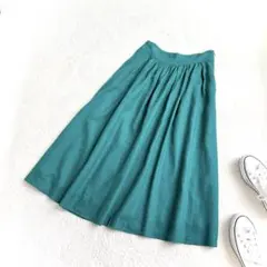 【SLOBE IÉNA】美品　リネン混 タックロングスカート 美シルエット　Ｌ