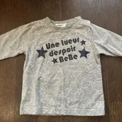 グレー 星柄 Tシャツ 80 BeBe