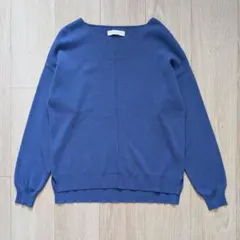 A DAY IN THE LIFE シルク混 Vネック 長袖ニットプルオーバー