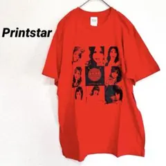 2378M プリントスター　半袖Tシャツ　ティシャツ　トップス　カットソー　赤T