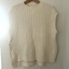 LOWRYS FARM レディース ニットベスト オーバーサイズ フリーサイズ