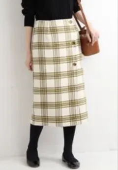 IENA Wフェイスリバーシブルミッドカーフスカート ナチュラル サイズ36