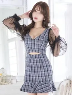 ジュエルズ チェック柄キャバドレス