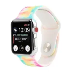 Apple Watch バンド シリコン パステル ビビット タイダイ 絞り染め