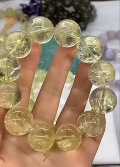 天然石レモンシトリンブレスレット 大粒 透明感