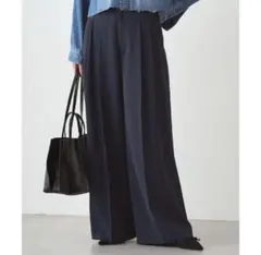 【Loungedress】 2タックワイドパンツ ネイビー 新品未使用