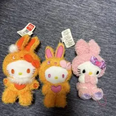 カラフルバニー　キティ　ぬいぐるみ 3体セット