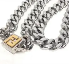 ゴリ様　FENDI フェンディ ネックレス FF メンズ シルバー 喜平チェーン
