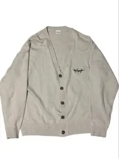 Mark Gonzales マークゴンザレス 刺繍ロゴ カーディガン ベージュ