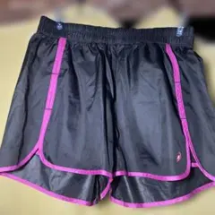 アシックス asics ショートパンツ 黒/ピンク ランニング レディース