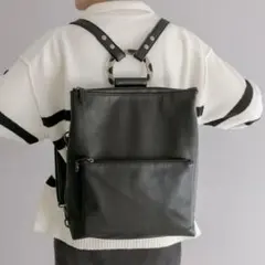 【美品】ear PAPILLONNER Dリュック　マルチウェイバッグ　黒