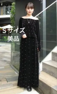 森川企画　パールドットSET UP レディース　ベロア