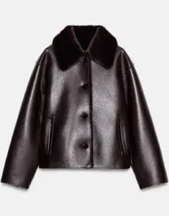 ZARA リバーシブルダブルフェイスフェイクレザージャケット