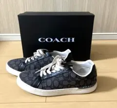 【新品未使用】コーチ　スニーカー　シグネチャー　24.5 COACH サイズ8 コーチ サイズ表記「37.5」24センチ ブラウンシグネチャー柄