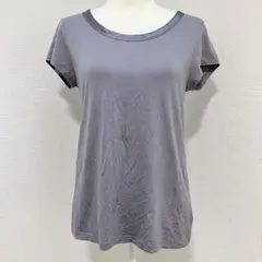バナナリパブリック Uネック半袖Tシャツ カットソー グレー M