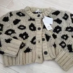 ヒョウ柄クロップドカーディガン