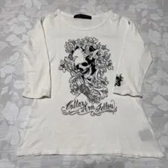 COLLARS スカルプリント 五分袖Tシャツ L相当