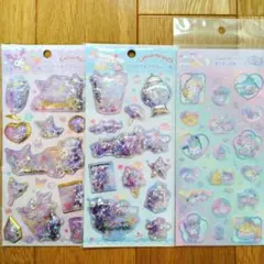 【正規品】サンリオ キラキラカプセルシール2種 すりガラス風シール１種