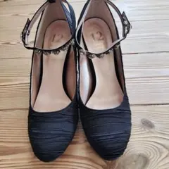 Twelve Agenda　ブラックパンプス　8cmヒール　24.0cm