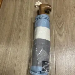 hands折りたたみ傘 UVカット 青・グレー・白ストライプ