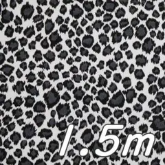 1.5m×幅110cm＊New!●布 豹柄 レオパード ツイル ホワイトグレー
