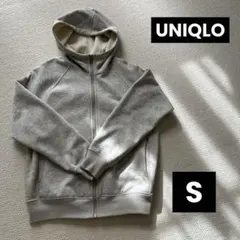 ユニクロ　ヒートテックボアスウェットフルジップパーカ　S グレー