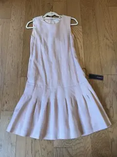 新品未使用！フォクシー　リネン ノースリーブ ワンピース 薄いピンク