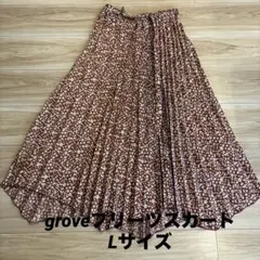 grove 花柄プリーツスカート