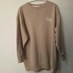 Roxy トレーナー M ベージュ ロゴ入り　お値下げしました！