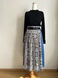 黒ニットレース付きとプリーツスカート2点セット