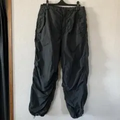 【GU】ブラック ワークパンツ ドローストリング付きカーゴパンツ