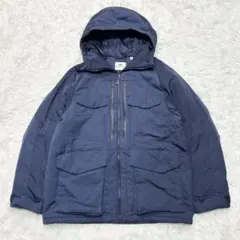 【美品】ユニクロ ハイブリッドダウンオーバーサイズパーカ ダウン ネイビー