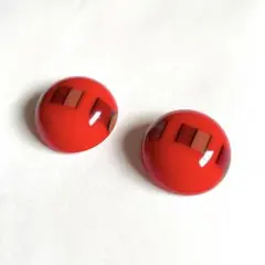 赤 丸ピアス 幾何学 昭和レトロ 70s ヴィンテージ アクセサリー レッド