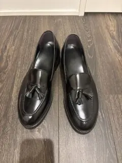 ADELO黒レザー タッセルローファー 6センチアップ - メルカリ