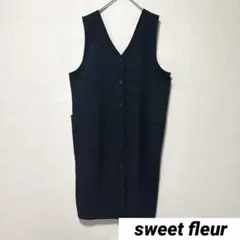 ୨୧ スウィートフルール 大きいサイズ 3L ノースリーブワンピース Vネック