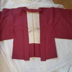 正絹　赤紫　羽織　羽織紐付き