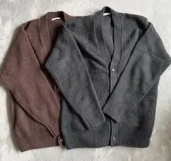 2色セットGU ジーユー パフニットVネックカーディガン M