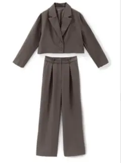 ショート丈ジャケットXワイドパンツセットアップ 最終値下げ