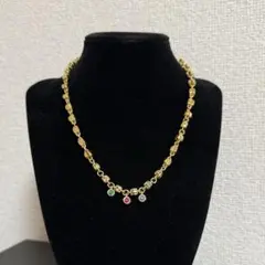 ランセルLANCEL ネックレス ゴールドカラー カラーストーン