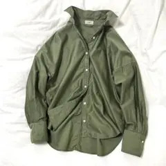 IENA イエナ　ドロップショルダー シャツブラウス　貝ボタン　オリーブ　36