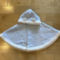 【美品】MIKIHOUSE FIRST ベビーポンチョ ブルー アウター ケープ