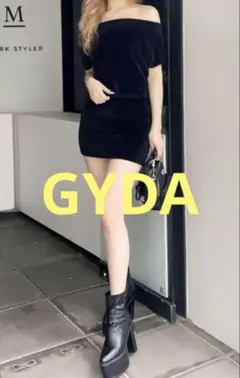新品 GYDA ブラウジングオフショルシャギーニットワンピース