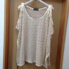 【セシルマクビー】肩リボン装飾鍵編みビッグシルエットＰＯ